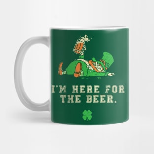 I'm Just Here for the Beer Shirt Leprechaun St Patricks Beer Mug